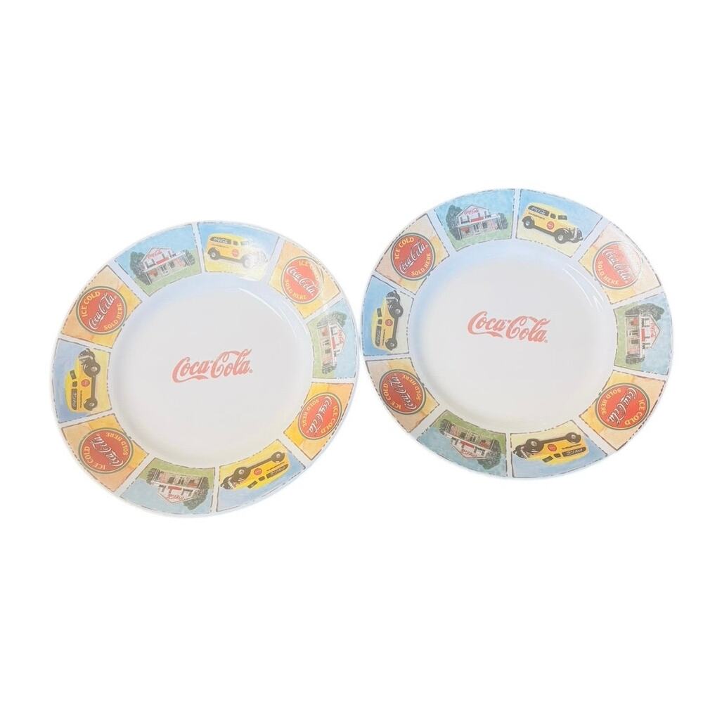 Gibson Coca Cola Good ‘Ol Days ceramic Vintage collectible plates set of 2 @9.5”